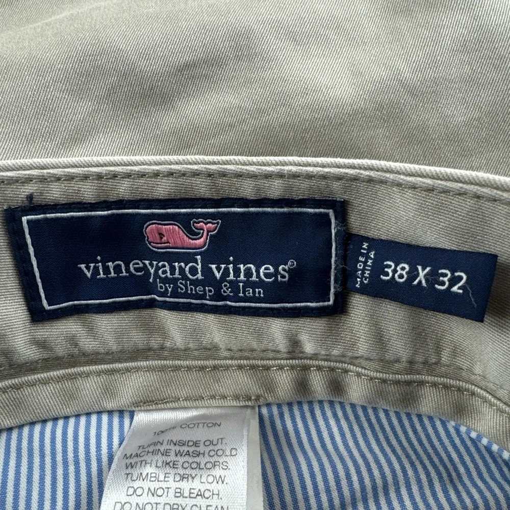 Vineyard Vines Slim Fit Breaker Chino Pants Men 38x32 Beige Khakis Preppy 1P1236